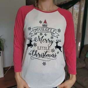 Altard State Have Yourself A Merry Little Christmas Waffle Baseball Tee Size XL